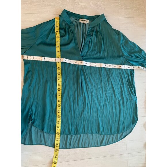Zadig & Voltaire Women's Tink Satin Simple V-Neck Filament Blouse Sz XS - Picture 5 of 7
